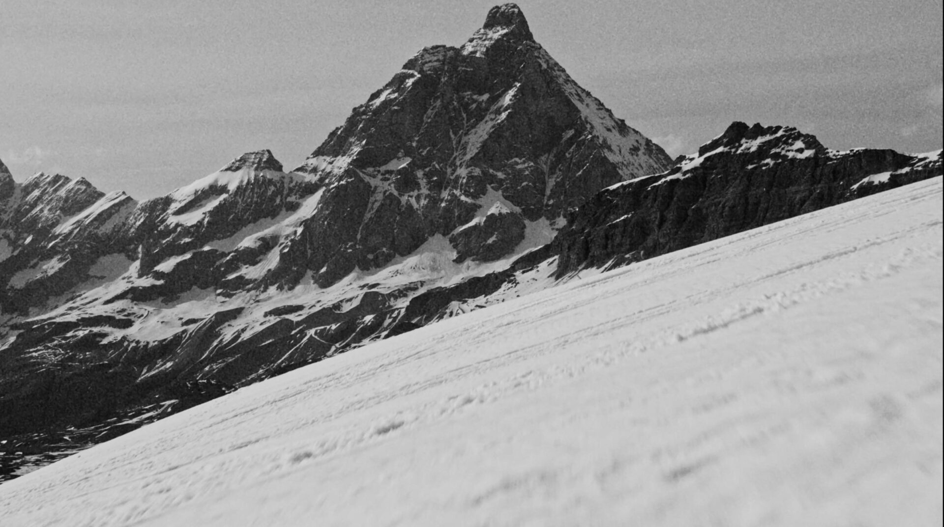Black and white mountain panorama