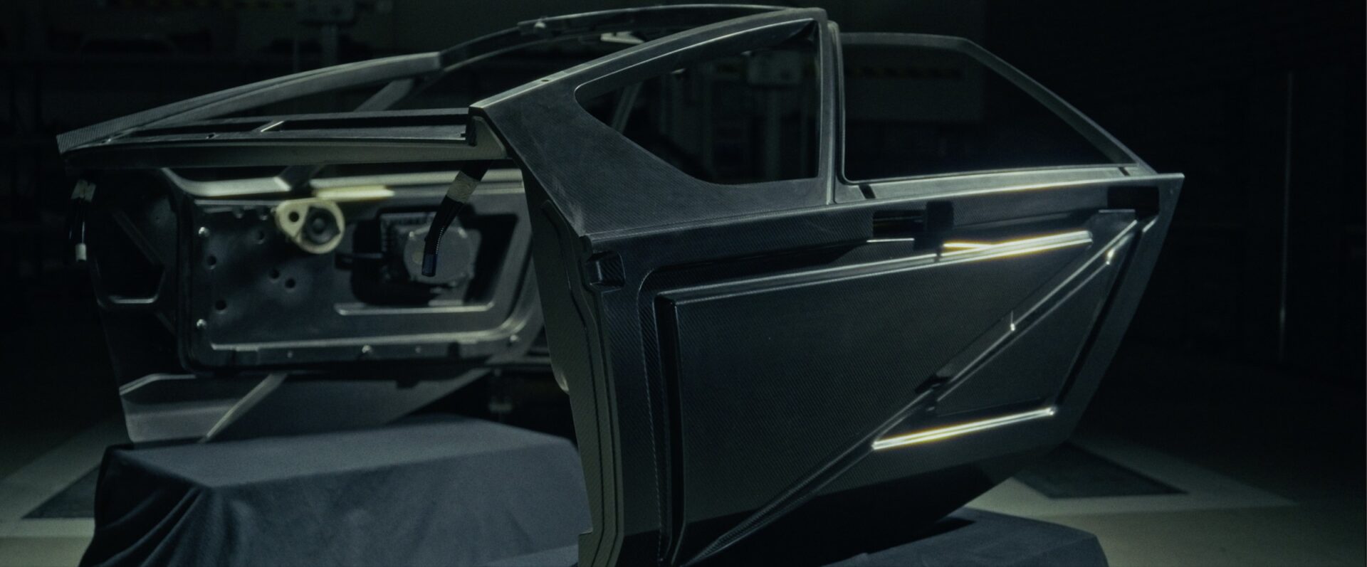 Car interior with the door open